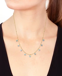 Effy Sky Blue Topaz Dangle Collar Necklace (2-5/8 ct. t.w.) in 14k Gold, 16" + 2" extender