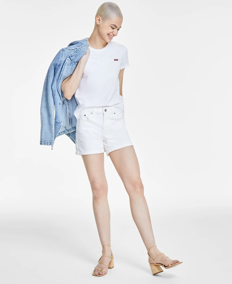 Levi's Women's Mid Rise Mid-Length Stretch Shorts