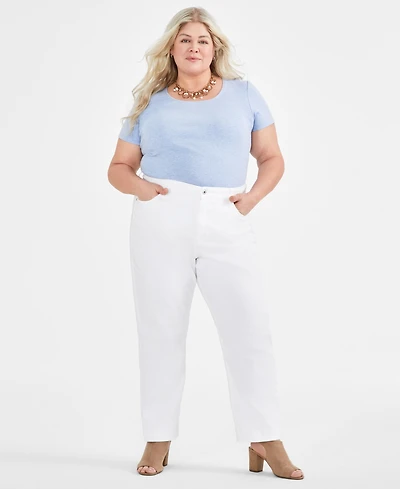 Style & Co Plus High-Rise Straight-Leg Jeans, Exclusively at Macy's