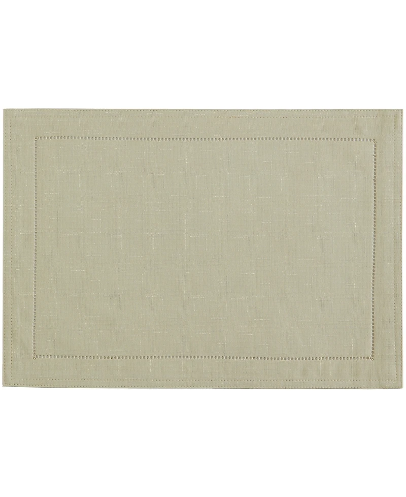 Alison Eyelet Punched Border Fabric Placemat, Set of 4