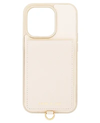 Anne Klein Women's Ivory Saffiano Leather iPhone 14 Pro Case