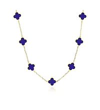The Lovery Small Lapis Clover Necklace 14K Gold