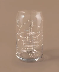 Narbo The Can Salt Lake City Map 16 oz Everyday Glassware, Set of 2