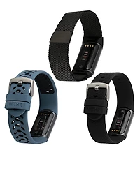 WITHit Multi Silicone and Stainless Steel Band Set Compatible with Fitbit Charge 5 and 6