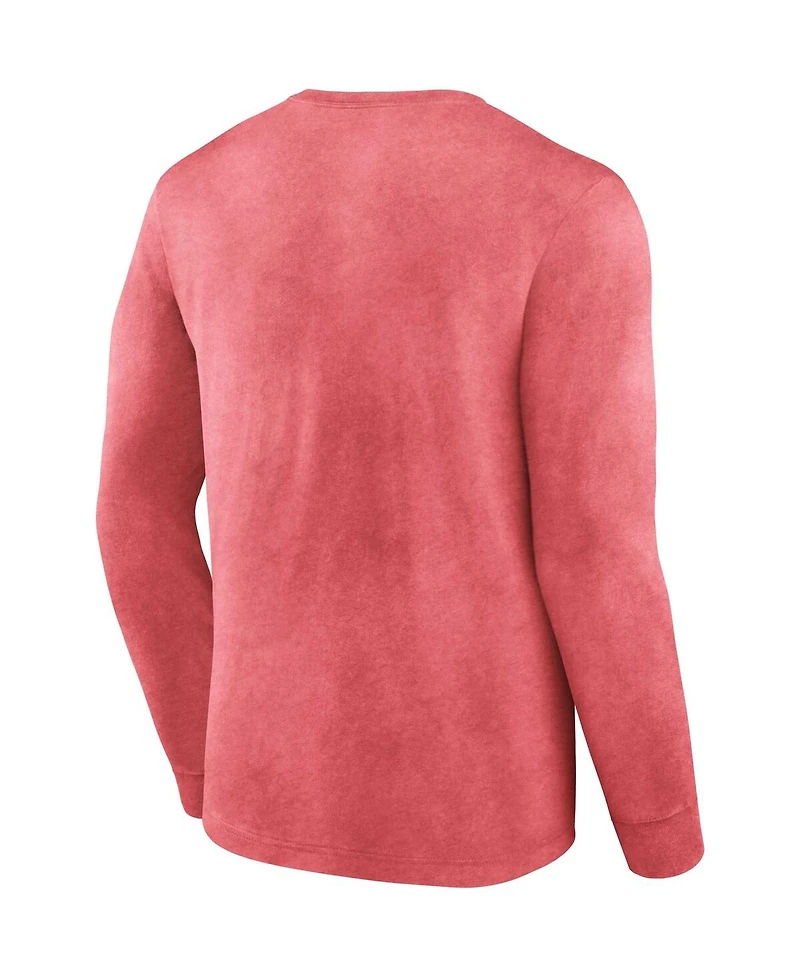 Men's Fanatics Scarlet Distressed San Francisco 49ers Washed Primary Long Sleeve T-shirt