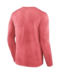 Men's Fanatics Scarlet Distressed San Francisco 49ers Washed Primary Long Sleeve T-shirt