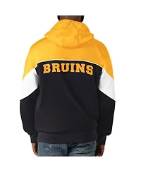 Men's Starter Black, Gold Boston Bruins Power Forward Full-Zip Hoodie