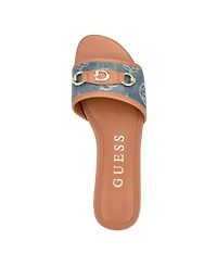 Guess Women's Hammi One Band with Logo and Hardware Flat Sandals
