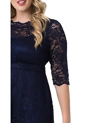 Kiyonna Plus Size Women'sPlus Leona Lace Long Formal Gown