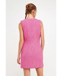 endless rose Women's Tweed Sleeveless Sheath Dress
