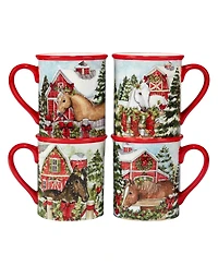 Homestead Christmas 4 Piece Mug Set