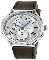 GV2 by Gevril Men's Marchese Brown Leather Watch 44mm