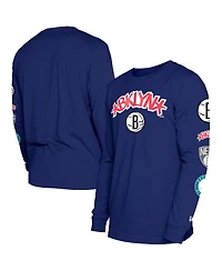 Men's New Era Blue Brooklyn Nets 2023/24 City Edition Long Sleeve T-shirt
