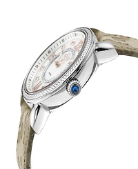 GV2 by Gevril Women's Marsala Cream Leather Watch 37mm
