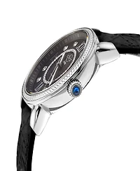GV2 by Gevril Women's Marsala Black Leather Watch 37mm