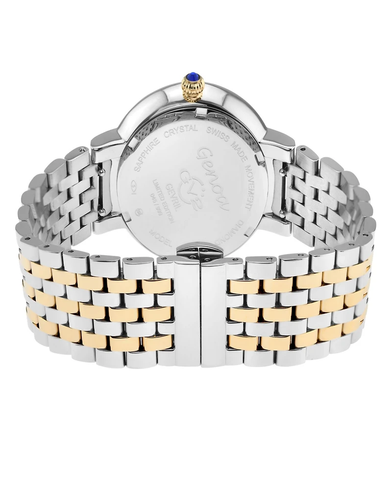 GV2 by Gevril Women's Genoa Two-Tone Stainless Steel Watch 36mm