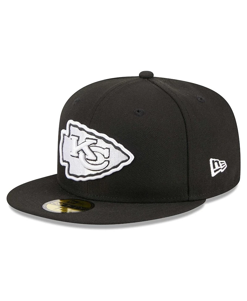 Men's New Era Black Kansas City Chiefs Main Patch 59FIFTY Fitted Hat