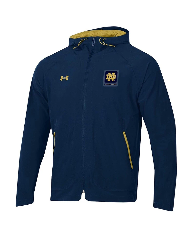 Men's Under Armour Navy Notre Dame Fighting Irish Unstoppable Raglan Full-Zip Jacket