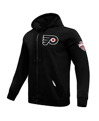 Men's Pro Standard Black Philadelphia Flyers Classic Chenille Full-Zip Hoodie Jacket