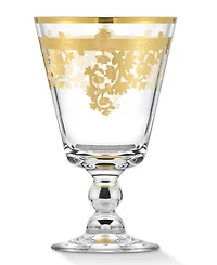 Lorren Home Trends Rosalie Gold Short Goblet, Set of 4