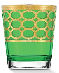 Lorren Home Trends Multicolor Double Old Fashion with Gold-Tone Rings, Set of 4