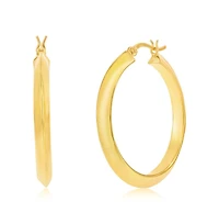 Sterling Silver or Gold Plated over Sterling Silver 36mm Flat Hoop Earrings