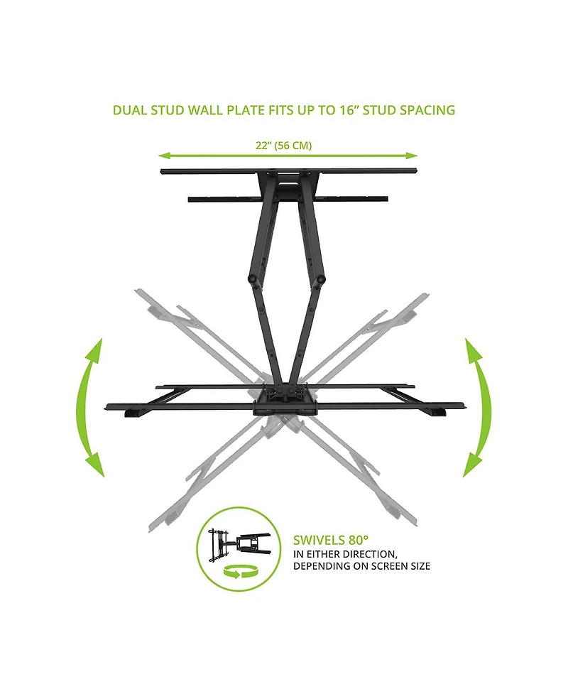Kanto PDX650 Articulating Full Motion Tv Mount for 37" - 75"