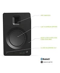 Kanto Tuk Premium Powered Bookshelf Speakers with Headphone Out, Usb Dac, Dedicated Phono Pre-amp, & Bluetooth - Pair