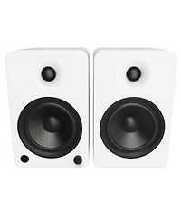 Kanto YU6 Powered Bookshelf Speakers with SE6 Elevated Desktop Speaker Stands