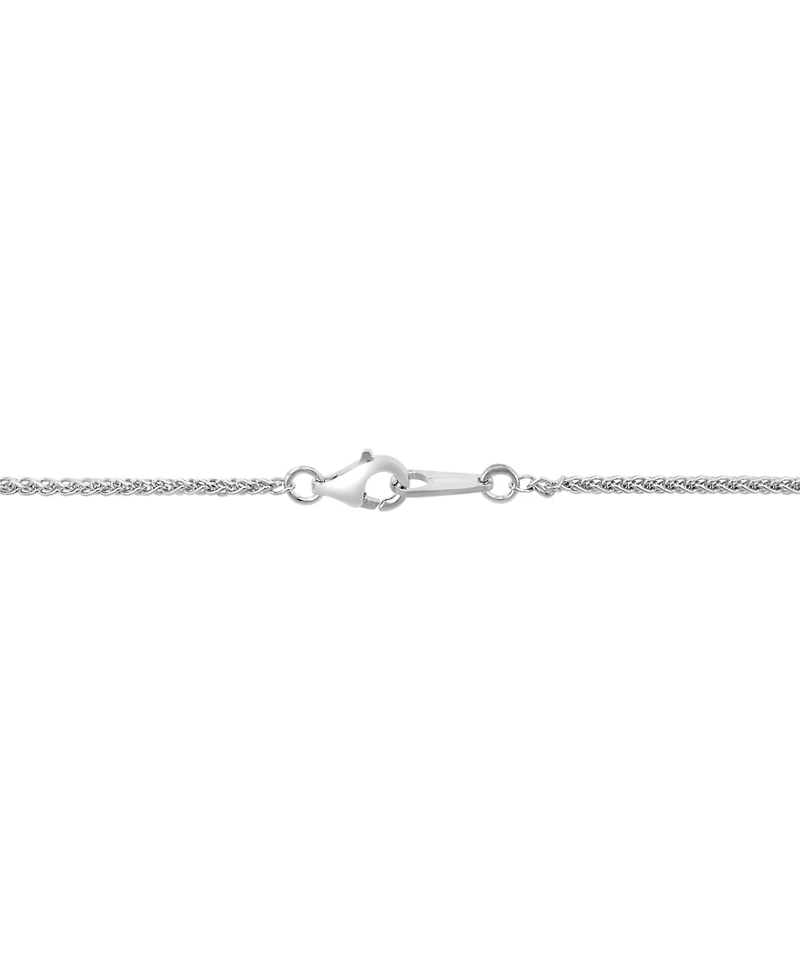 Effy Blue Topaz (5-7/8 ct. t.w.) & Diamond (1/10 ct. t.w.) Halo 18" Pendant Necklace in Sterling Silver & 18k Gold-Plate