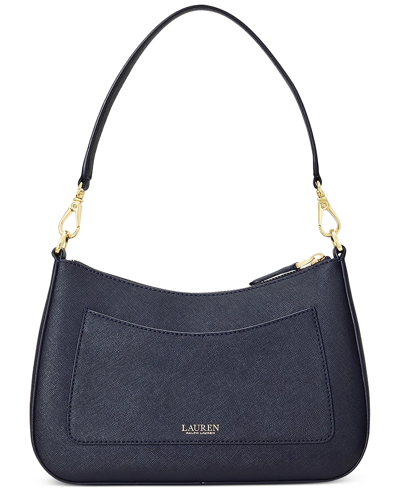 Lauren Ralph Women's Crosshatch Leather Medium Danni Shoulder Bag