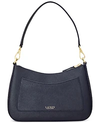 Lauren Ralph Women's Crosshatch Leather Medium Danni Shoulder Bag