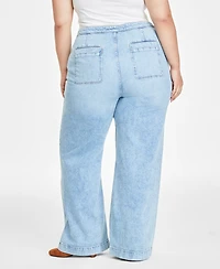 On 34th Plus Sailor High-Rise Wide-Leg Jeans, Created for Macy's