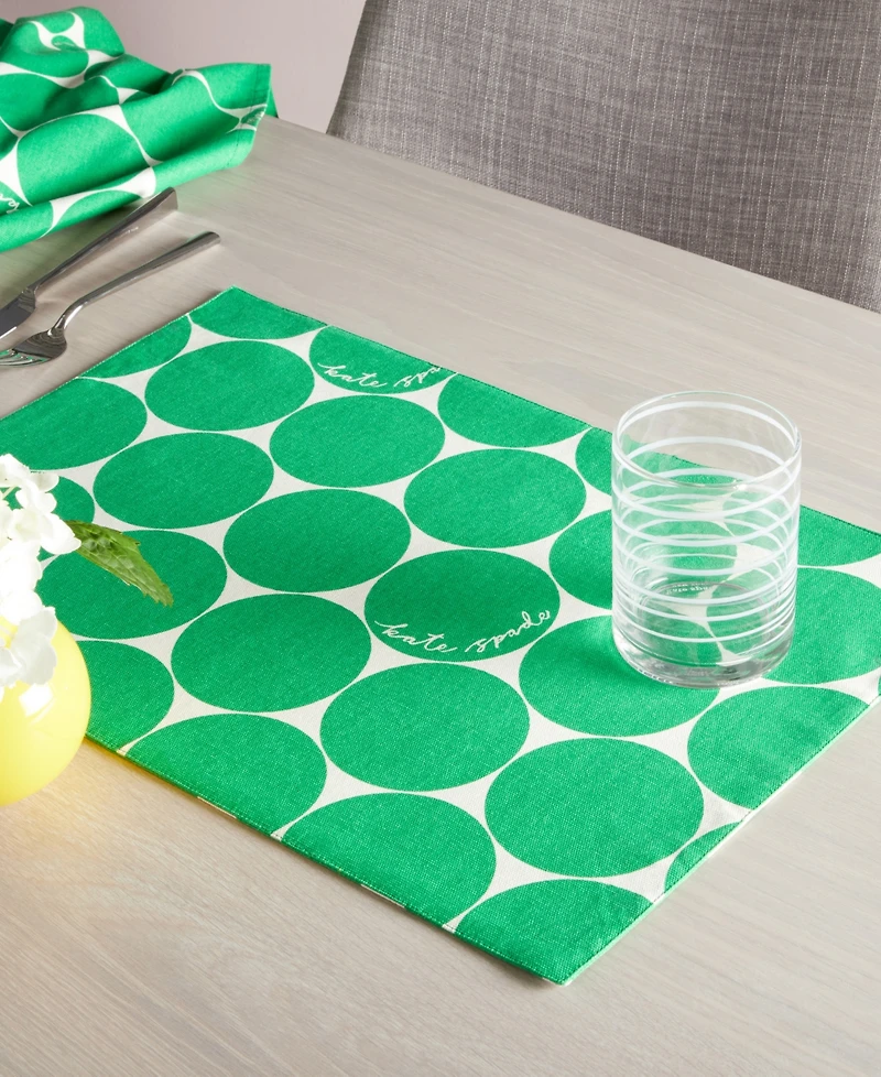 kate spade new york Joy Dot Reversible Placemats 4 Pack Set, 13" x 19"