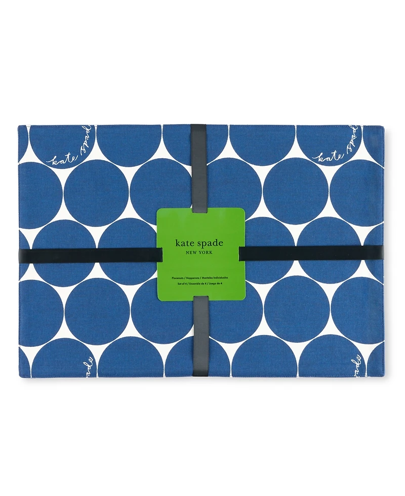 kate spade new york Joy Dot Reversible Placemats 4 Pack Set, 13" x 19"