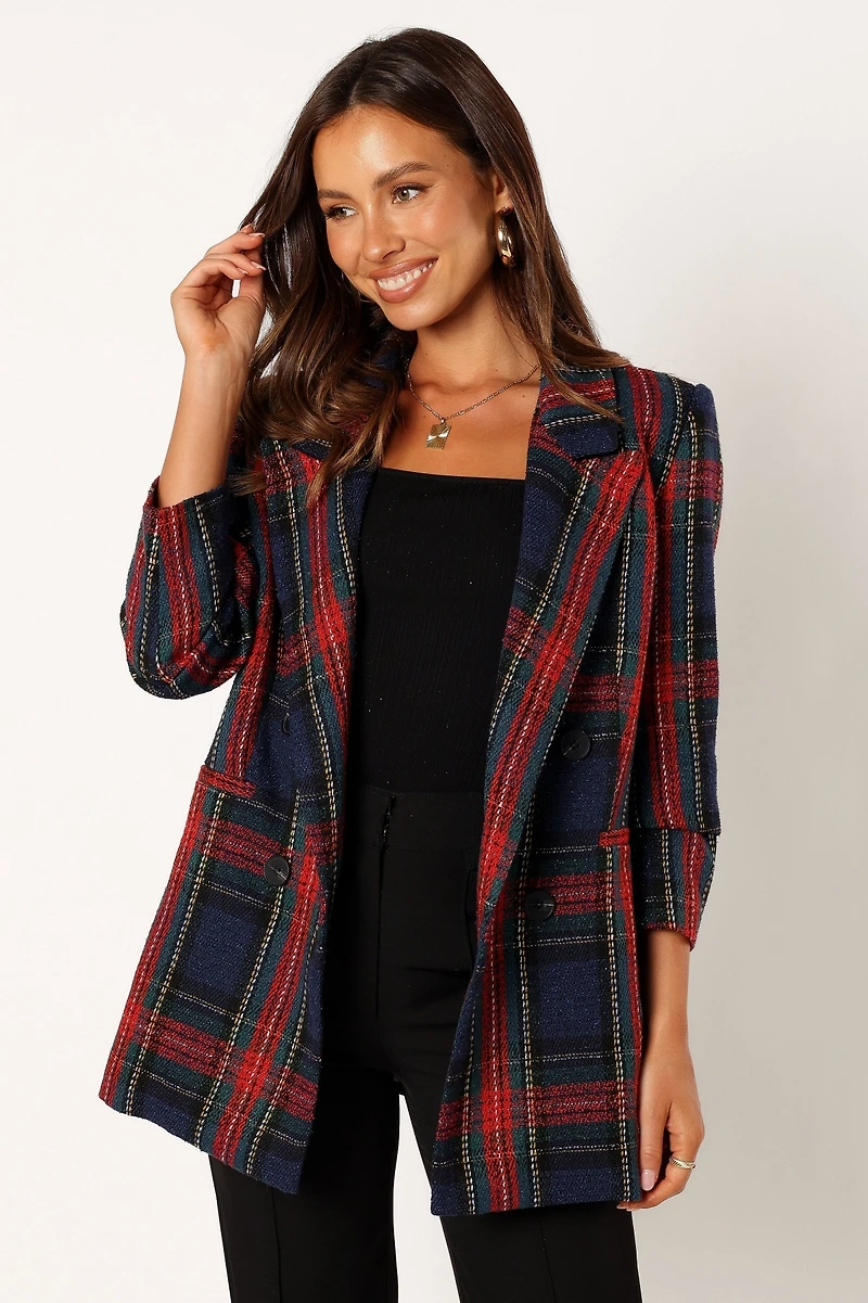 Petal and Pup Women's Vivienne Plaid Blazer