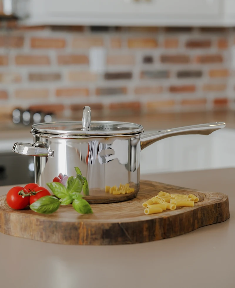 Sedona Kitchen Pro Stainless Steel 3.5-Qt. Saucepan with Draining Lid