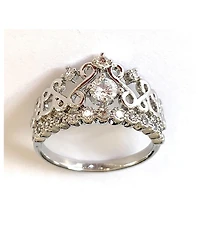Princess Crown Ring with Cubic Zirconia Stones