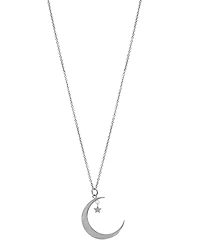 Adornia Silver-Tone Hanging Moon & Star Pendant Necklace, 16" + 2" extender