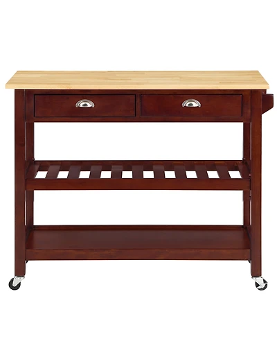 Convenience Concepts American Heritage 45" Wood 3 Tier Butcher Block Kitchen Cart