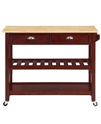 Convenience Concepts American Heritage 45" Wood 3 Tier Butcher Block Kitchen Cart