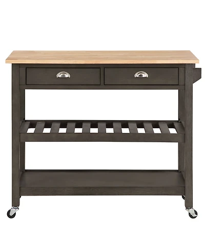 Convenience Concepts American Heritage 45" Wood 3 Tier Butcher Block Kitchen Cart