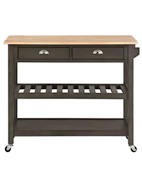 Convenience Concepts American Heritage 45" Wood 3 Tier Butcher Block Kitchen Cart