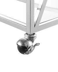 Convenience Concepts 29.25" Chrome Oxford Glass Bar Cart With Shelf