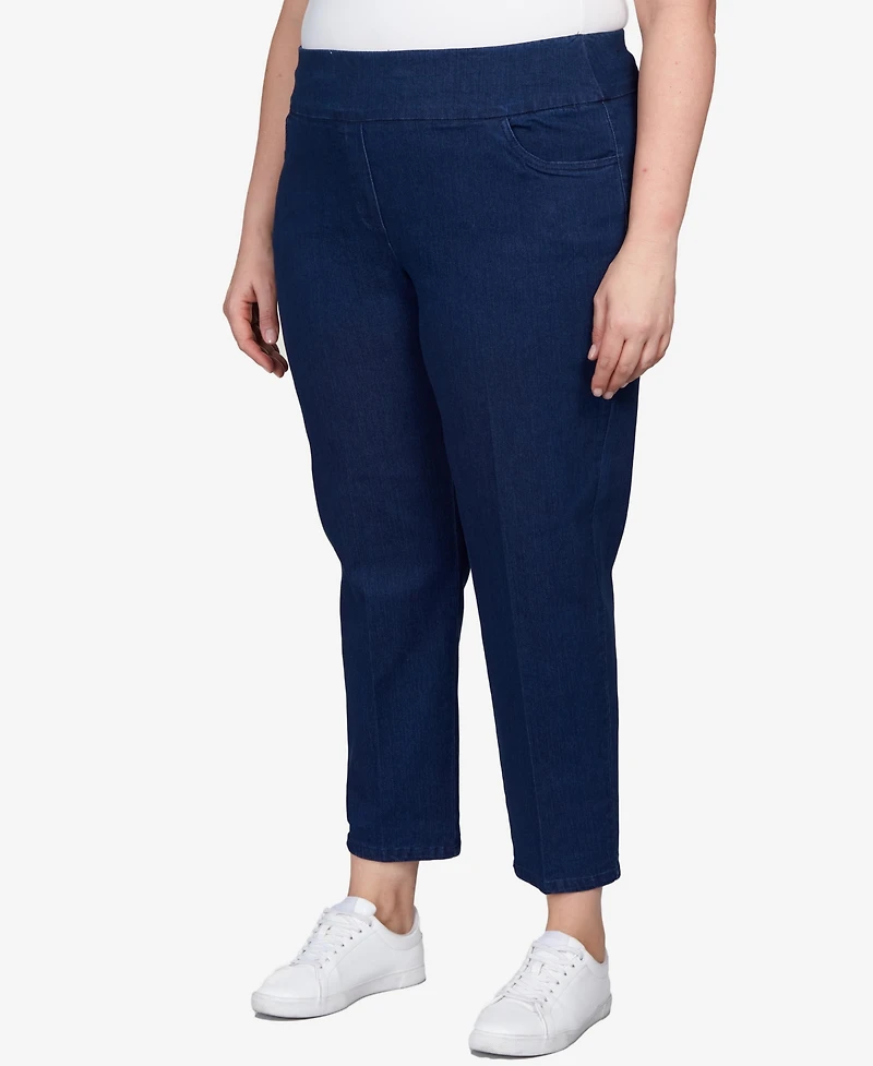 Alfred Dunner Plus Super Stretch Mid-Rise Average Length Denim Pants