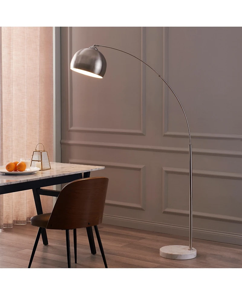 Teamson Home Arquer Arc Metal Floor Lamp with Bell Shade