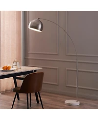 Teamson Home Arquer Arc Metal Floor Lamp with Bell Shade
