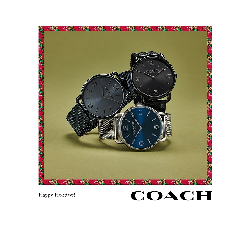 Coach Unisex Elliot Silver-Tone Stainless Steel Mesh Bracelet Watch 41mm