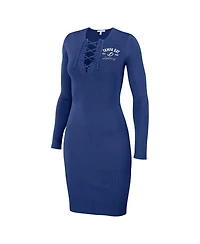 Women's Wear by Erin Andrews Blue Tampa Bay Lightning Lace-Up Dress