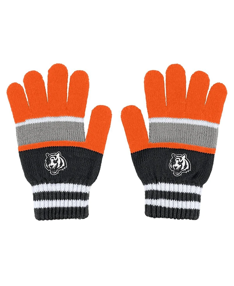 Women's Wear by Erin Andrews Cincinnati Bengals Stripe Glove and Scarf Set